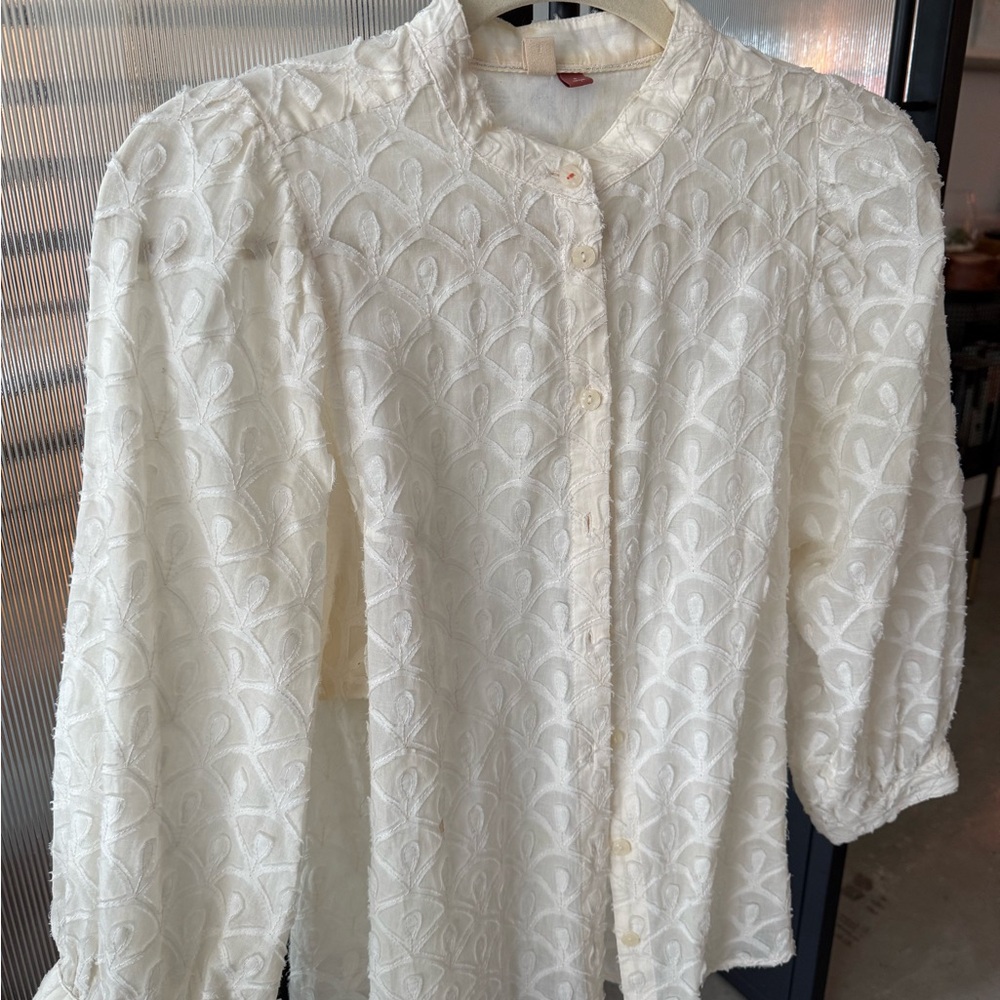 Elegant cream colour textured  Blouse